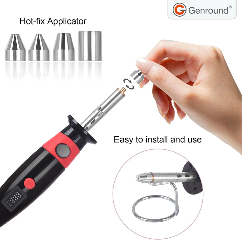 Hotfix Rhinestone Setter, LCD Display Hotfix Applicator Tool Bedazzler Kit with Rhinestones Hot Fixed Wand for Clothes Clothing Fabric Crafts 6000pcs AB Crystal Clear 3 Gems Sizes Tips
