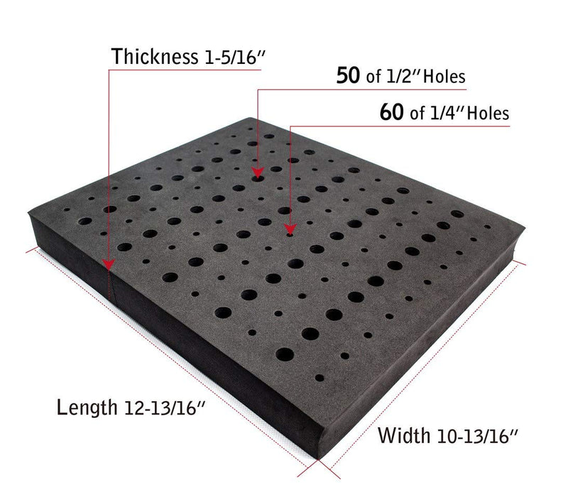 POWERTEC Router Bit Tray for 110 Bits. 50 1/2" and 60 1/4" Shank, Router Bit Holder, Woodworking Tools Form for 1/2" & 1/4" Shank Router Bits (71046) Router bit tray, 110 Holes