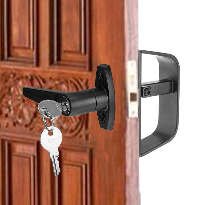 Shed Door Latch L-Handle Lock Kit with 2 Keys, 4-1/2" Stem Shed Lock Barn Door Lock Playhouse Lock & Chicken Coop Lock