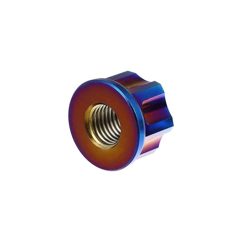 X AUTOHAUX 6pcs Titanium Alloy M10 Pitch 1.25mm Flange Bolt Nut for Bicycle Motorcycle Rear Wheel Axle Sprocket Car Modification Accessories Blue M10x1.25mm