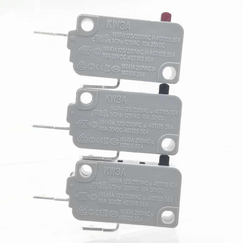 KW3A Microwave Oven Door Switch 16A 125/250V Door Interloc (2 Normally Open and 1 Normally Closes) 2 Normally Open + 1 Normally Closed