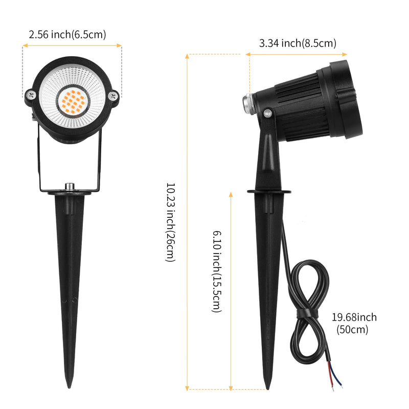 Low Voltage Landscape Lights Outdoor: 7W 700LM LED Landscape Lighting with Connectors for Tree Garden Yard Pathway | 12V 24V Warm White 2700K Spotlights | IP65 Waterproof | 6 Pack Warm White - 6 Pack