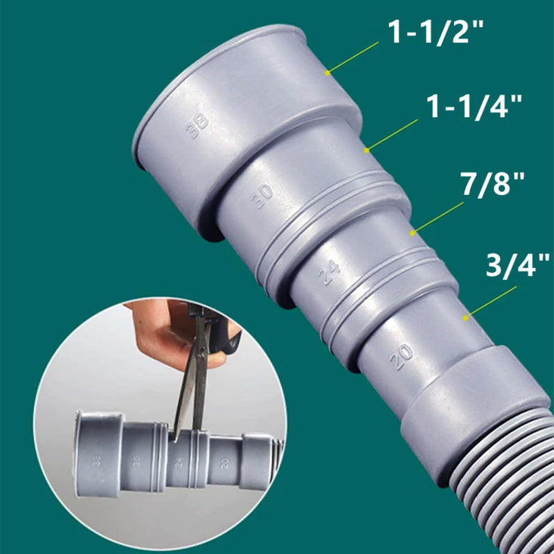 16.4ft Washing Machine Drain Hose, Universal Drain Hose Extension Kit for Washer, Dishwasher, Flexible Discharge Hose for LG/GE/Samsung, Fit up to 1-1/2 Inch Drain Outlets (16.4)