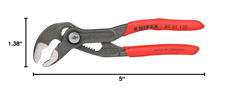 KNIPEX Tools Cobra Water Pump Pliers, 5 inch, red 5-Inch