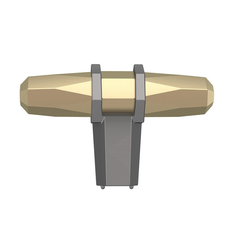 Amerock | Cabinet Knob | Golden Champagne/Black Chrome | 2-1/2 inch (64 mm) Length | London | 2 Pack | Drawer Knob | Cabinet Hardware שמפניה מוזהבת/כרום שחור 2-1/2 inch (64mm) Length (Pack of 2)