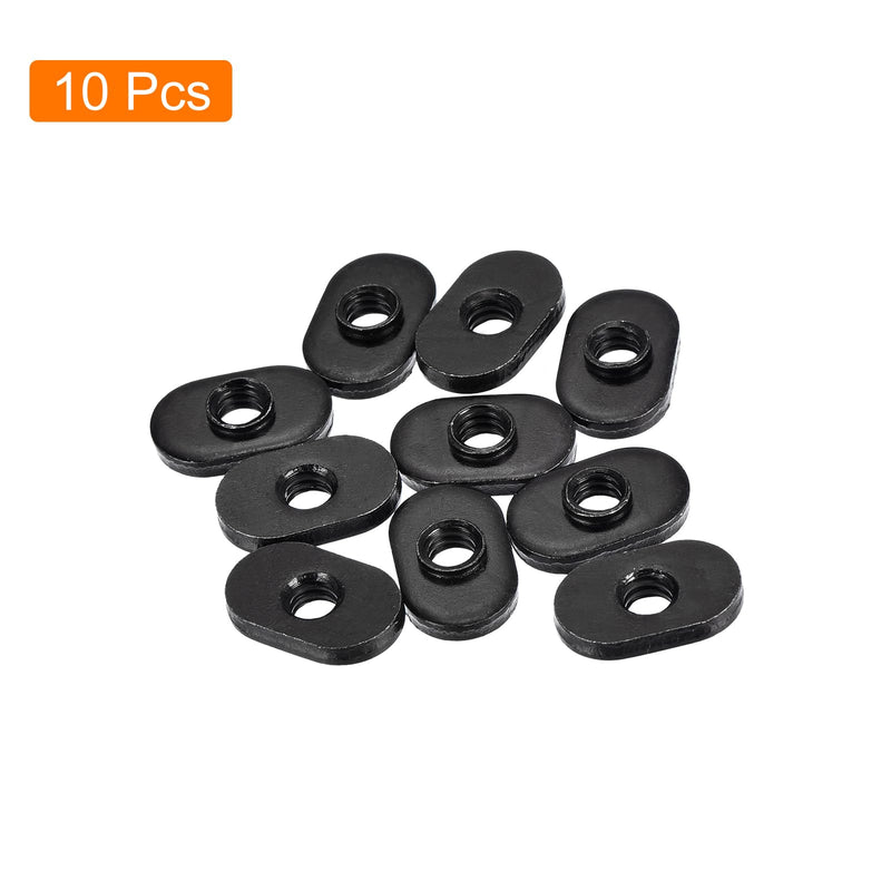 uxcell Centered Hole Sliding T-Nuts, 10Pcs 1/4"-20 Carbon Steel Zinc-Plating Nuts for T Track Extrusions 10
