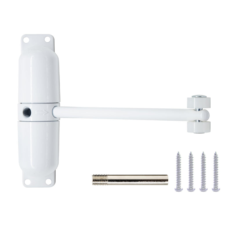 Marie Automatic Safety Spring Door Closer,Suitable for Light Door,Easy to Install to Convert Hinged Doors to Self-Closing (White) White