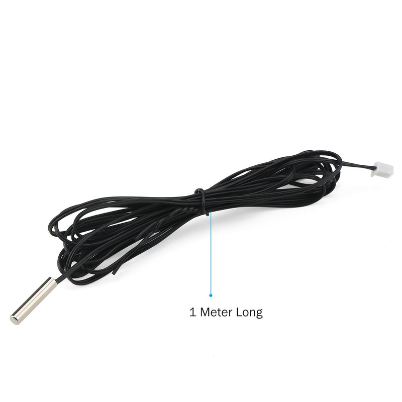 DROK 10K Temperature Sensor Probe, 5pcs 1 Meter Waterproof Temp Sensor Probe, Stainless Steel 3950 NTC Temp Sensor Probe, Digital Temperature Transmitter Extension Cable 1-Meter/3.28ft 5