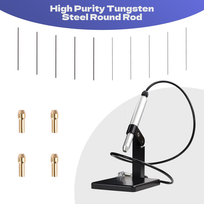 Tig Welding Tungsten Electrodes Set with 4 Wedge Collet Adapter and 0.5mm 1mm Diameter Filler Rods for Jewelry Making Metalwork DIY Repair