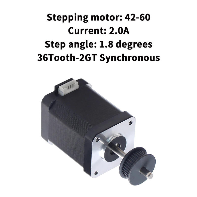 FYSETC Crealty K1 Max Motor Replacement - K1 42-60 Stepping Motor: Nema 17 Stepper 42x60mm Body 1.8 Stepper Angle 2.0A 2 Phase with Synchronous Belt Wheel Pulley for X Y Axis 3D Printer Accessories