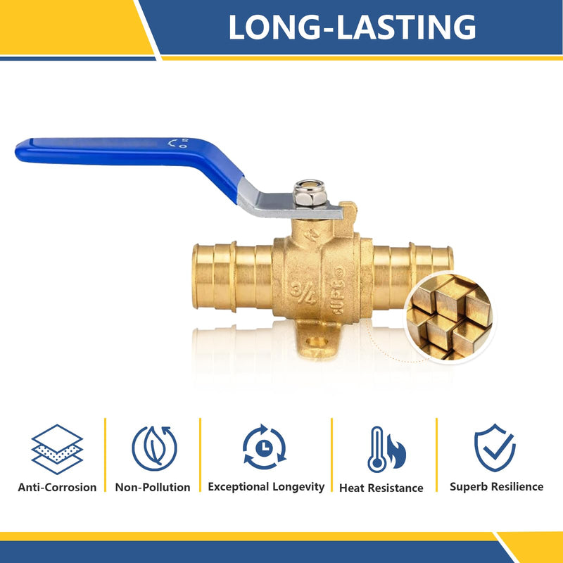 5PACK GUOFIS 1/2"PEX-A Expansion Ball Valve with Drop ear(VALVE027-5) 5 1/2 Inch