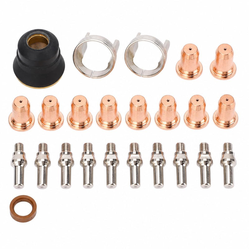 24Pcs IPT40 Plasma Cutter Consumables Set, Plasma Cutting Torch Accessories, Brass Electrode Kit Compatible with YESWELDER CUT 55DS Pro/CUT 65DS Plasma Cutter