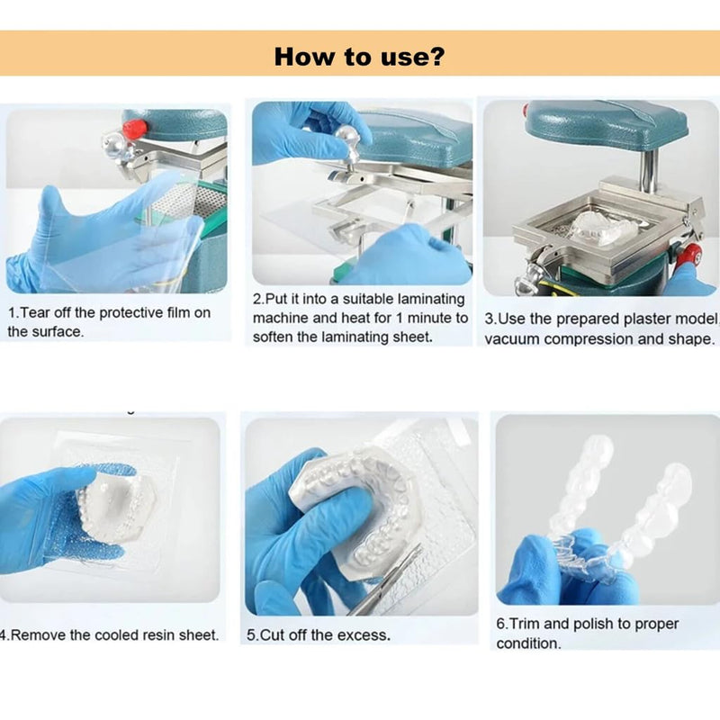 Dental Lab Splint Thermoforming Material for Vacuum Forming Hard 1.5mm, 15pcs/pk