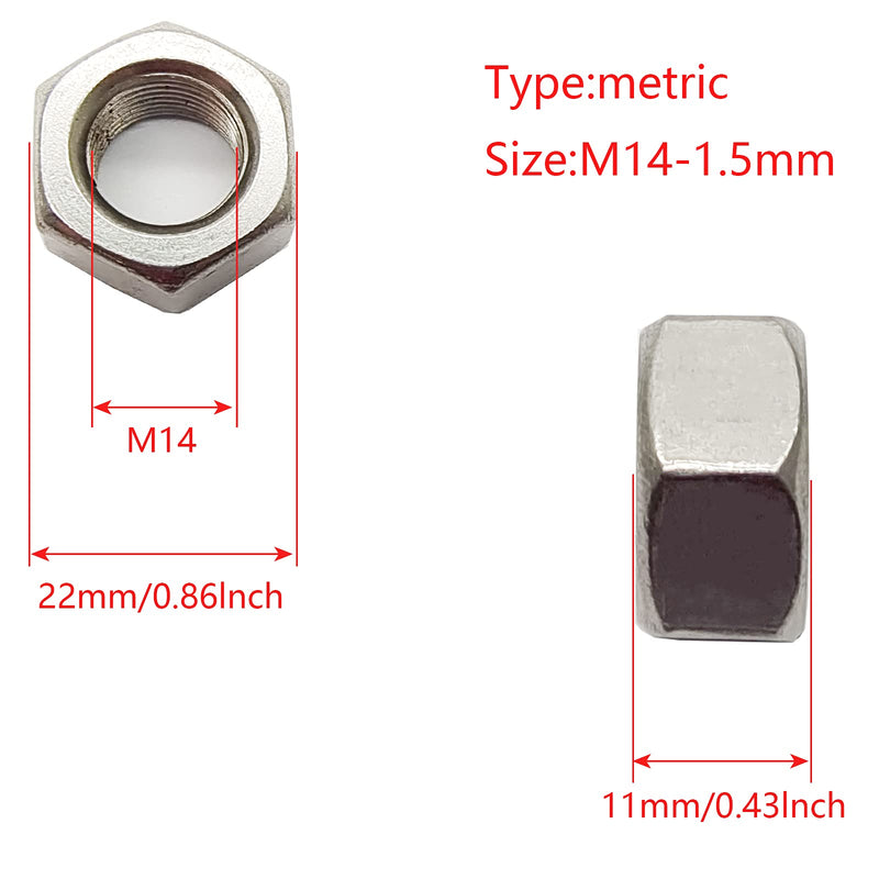 5pcs M14 x 1.5mm Pitch Hex Nuts Stainless Hex Nu, Metric Fine Thread Hex Nuts M14-1.5mm