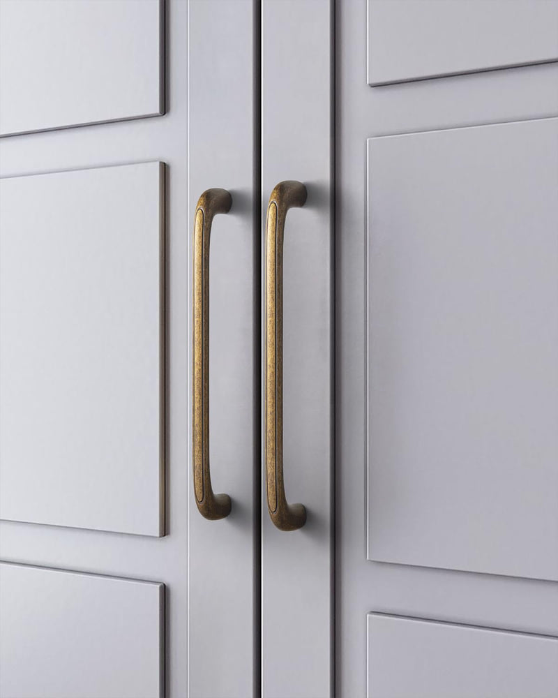 12 Pack Antique Brass Cabinet Pulls 5" Hole Center Drawer Pull | 128mm Solid Zinc Alloy Cabinet Handles, Vintage Cupboard Hardware, For Dressers, Drawers, Kitchen, Vanity, Furniture, Closet 5 Inch Hole Center