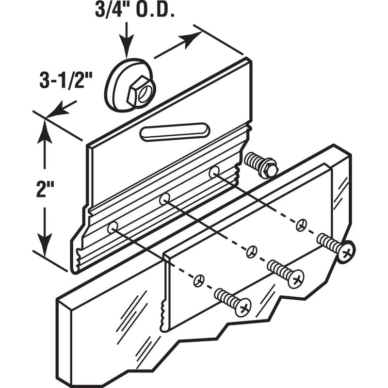 Prime-Line M 6053 Frameless Shower Door Top Bracket Roller Assembly, 3/4 In. Round Plastic Wheel, Ball Bearings, Extruded Aluminum, Bright Finish, Chrome(2 Pack)