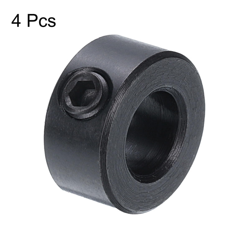 uxcell 4pcs Set Screw Collars 5/16" Bore Carbon Steel Shaft Collars, 5/8" OD, 5/16" Width Axle Collar Clamp for Linear Rod Shaft Guide, Black Oxide