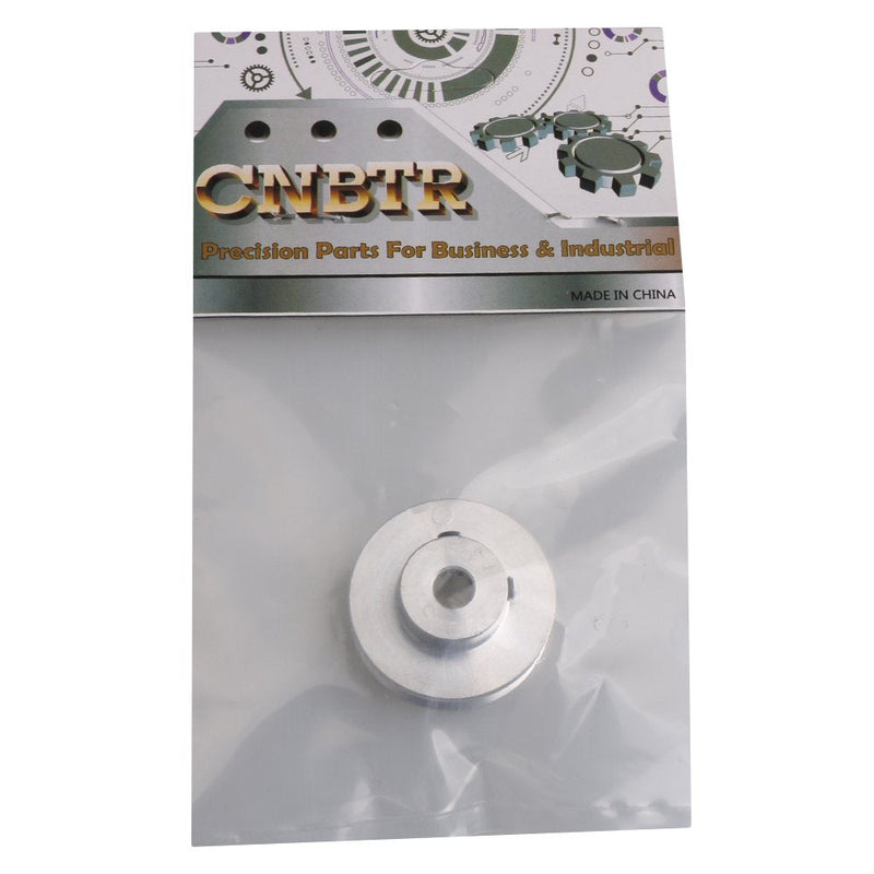CNBTR 3.1x1.5x0.6cm Silver Aluminum Alloy 0.6cm Fixed Hole Pulley for Motor Shaft 0.3-0.5mm PU Round Type Belt 31*6mm