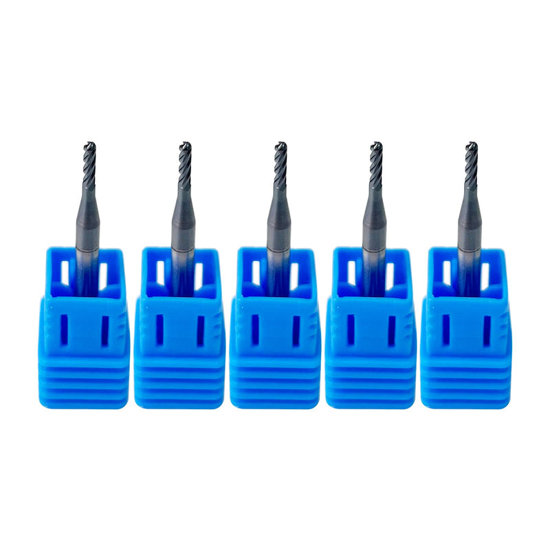5Pcs 1/16" Carbide Ball Nose End Mills, ALTiN Coated, 4 Flute, Ball End Router Bit for Hardened Steel, Stainless Steel, Alloy Steel, Aluminum, CNC Router Bits with 1/8" Shank Diameter 1/16 in 5