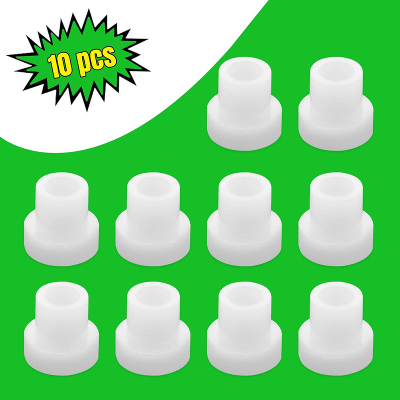 10pcs Flanged Sleeve Bearings M4 Bore 6mm OD 5mm Length POM Wrapped Oilless Bushings Nylon Bushings for Shaft, White M4*6*5