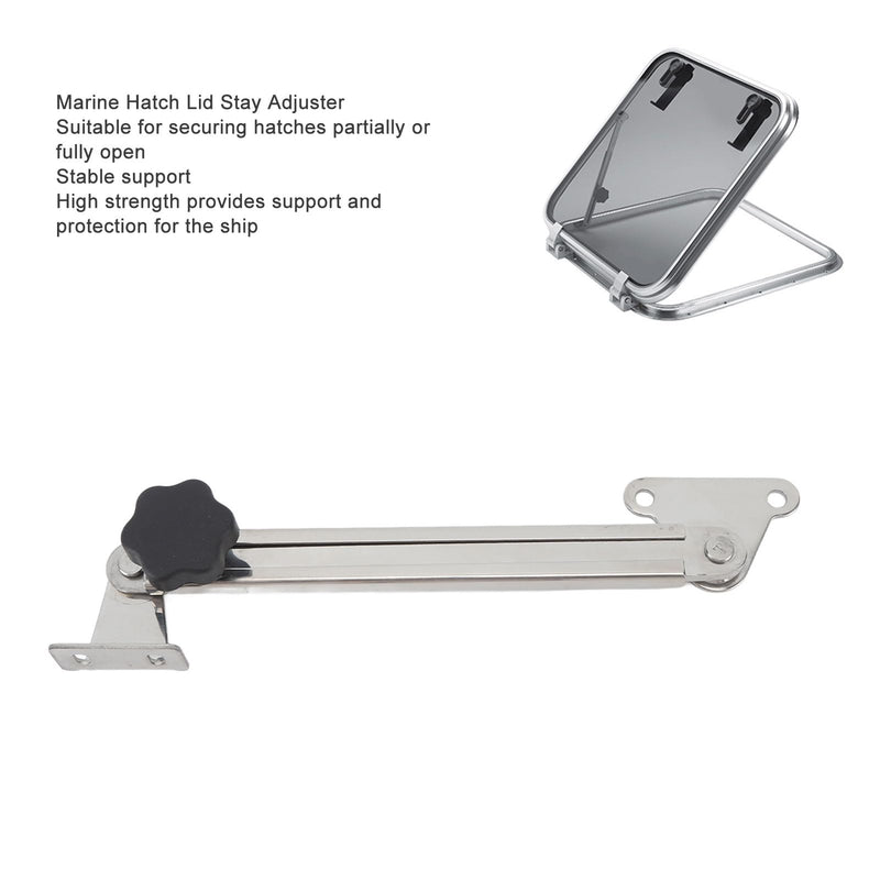 Aramox Stainless Steel Marine Hatch Lid Stay Support Adjuster, Retractable 6in to 11in, Ideal for Boats and Yachts