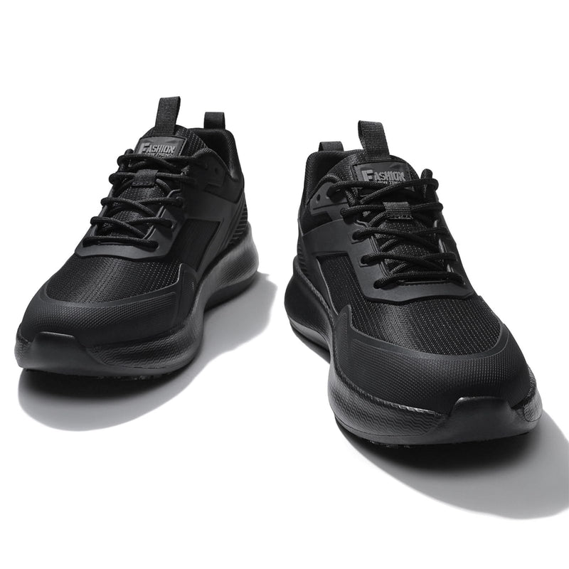 Moodeng Men's Non Slip Kitchen Work Shoes Lightweight Waterproof Food Service Sneakers Oil Resistant Chef Shoe for Restaurant 11 Black