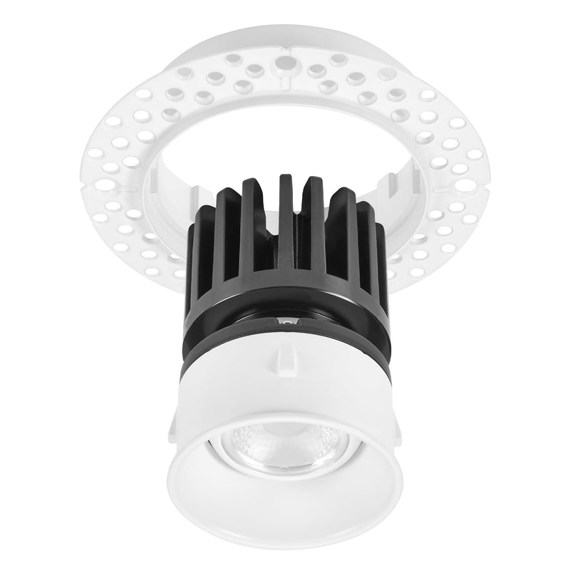 Maxxima 2" Trimless Recessed LED Eyeball Gimbal Downlight, 600 Lumens 5 CCT | Adjustable Color Selectable 2700K/3000K/3500K/4000K/5000K, 360° Rotation, Dimmable Canless IC Rated, J-Box Included