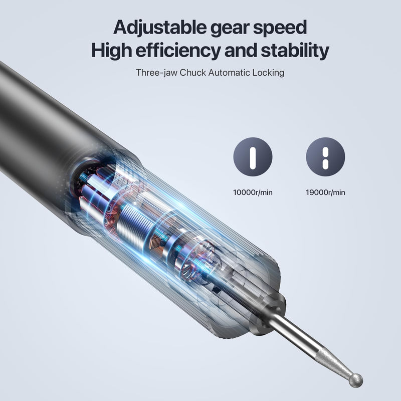 Electric Engraving Pen, USB Rechargable Engraving Pen with 24 Bits, Cordless Etching Engraving Tool, Portable DIY Rotary Engraver for Jewelry, Wood, Glass, Stone, Carving, Resin Grey