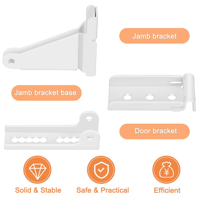 Storm Door Closer Bracket, Reinforced Repair Jamb Bracket Compatible with Andersen Emco, Larson, Pella, 40201 Door Repair Kit, Protecting Doors from Damage from Strong Winds (White) White