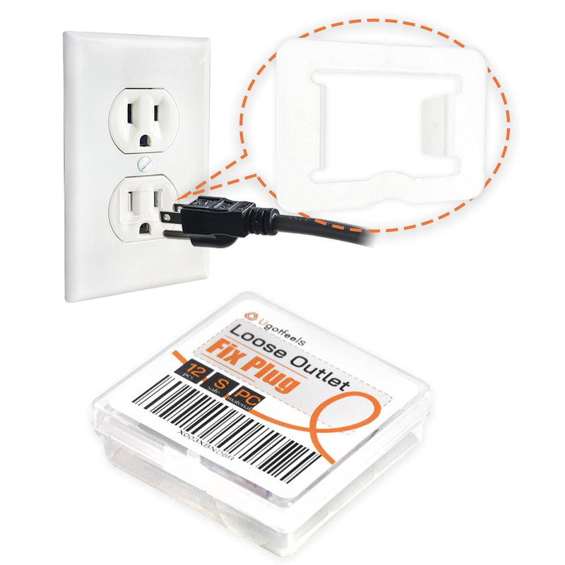 Loose Outlet Fix Plug | Make Your Loose Socket Jack Snug for Power Plug | Socket Extender Secured onto Wall Socket | Won't Fall Out Easily |6 Pack Tight Plus 6 Pack Medium Tight - Matte White