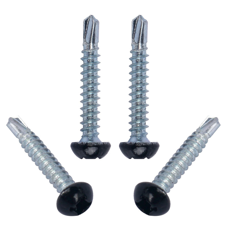 Pan Head Self Drilling Screws #8 X 1-1/2 inch Four Drive self-Tapping Drill Screws RV Black Scre-ws 200pcs