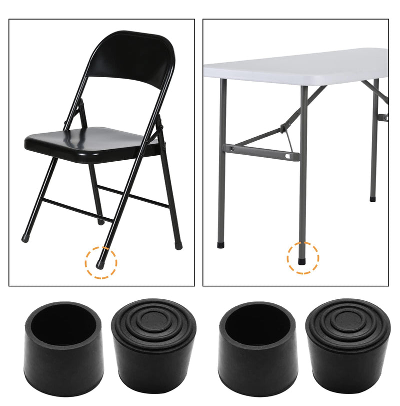 Piutouyar Round PVC Rubber Furniture Covers, 32mm / 1-1/4 Inches Table Chair Leg Tip Protectors, Non-Slip End Cap for Protect Surfaces, Black (16Pcs) 1.26" 16