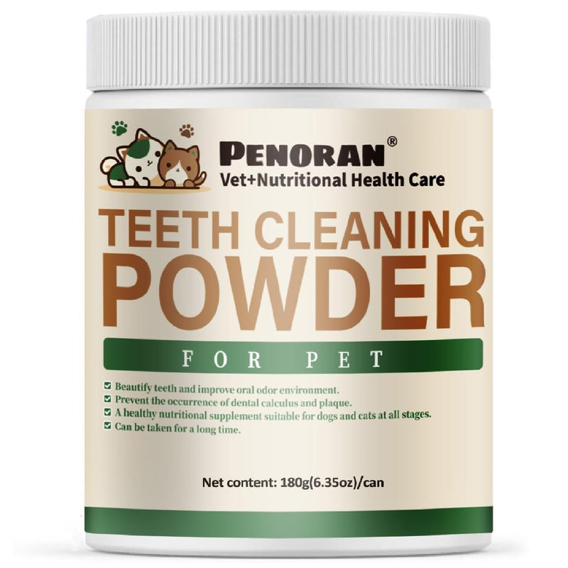 Pet Teeth Cleaning Powder, 6 oz, Dog Dental Care for Dogs & Cats Tooth Cleaning, Tartar Cleaning and Removal, Fighting Bad Breath, Oral Care, Breath Freshener