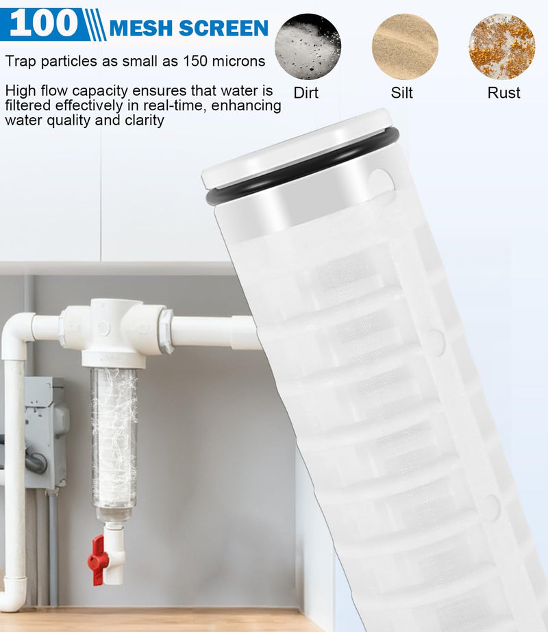1-1/2" Spin Down Sand Separator for 50 Gpm Sediment Water Filter System, PVC Slip Fit Connections, 100 Mesh