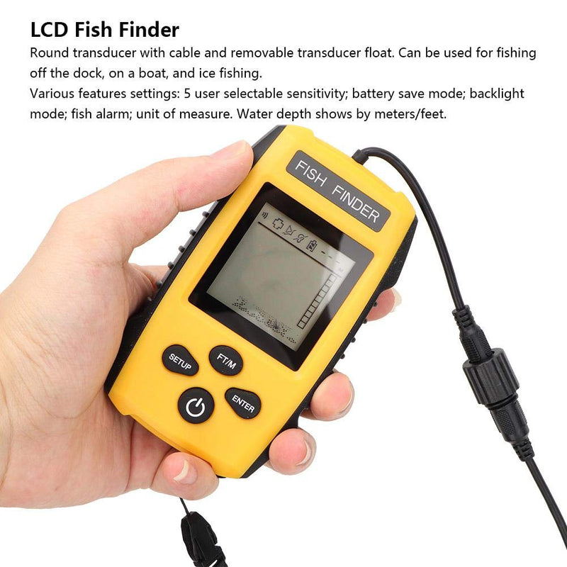 Portable Fish Finder Handheld Sonar Depth Finder for Kayak Boat Ice and Shore Fishing 100m Range with Transducer Fishing Alarm Underwater Contour TL88