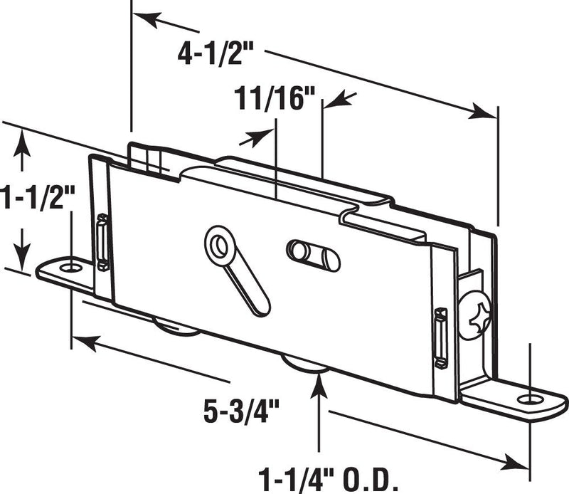 Prime-Line D 1980 1-1/4 In. Steel Ball Bearing Tandem Roller Assembly, End Adjustment (Single Pack)