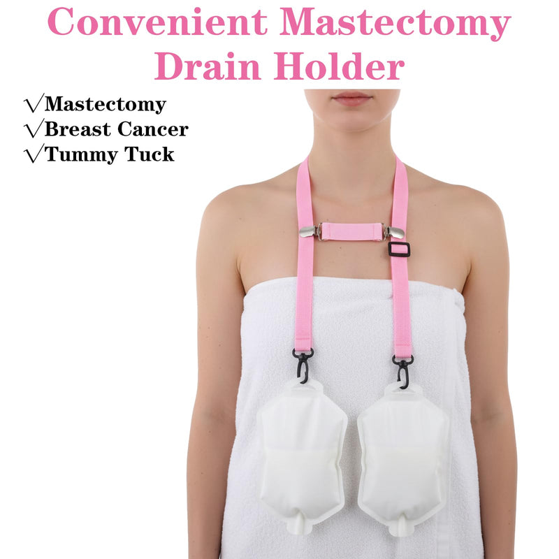 ElevateTech Shower Lanyard for Mastectomy Drain Holder, 4 Pcs Adjustable Surgical Drain Holder After Tummy Tuck, Breast Surgery, Abdominal Debridement JP Drainage Bulbs Mastectomy Recovery Supplies