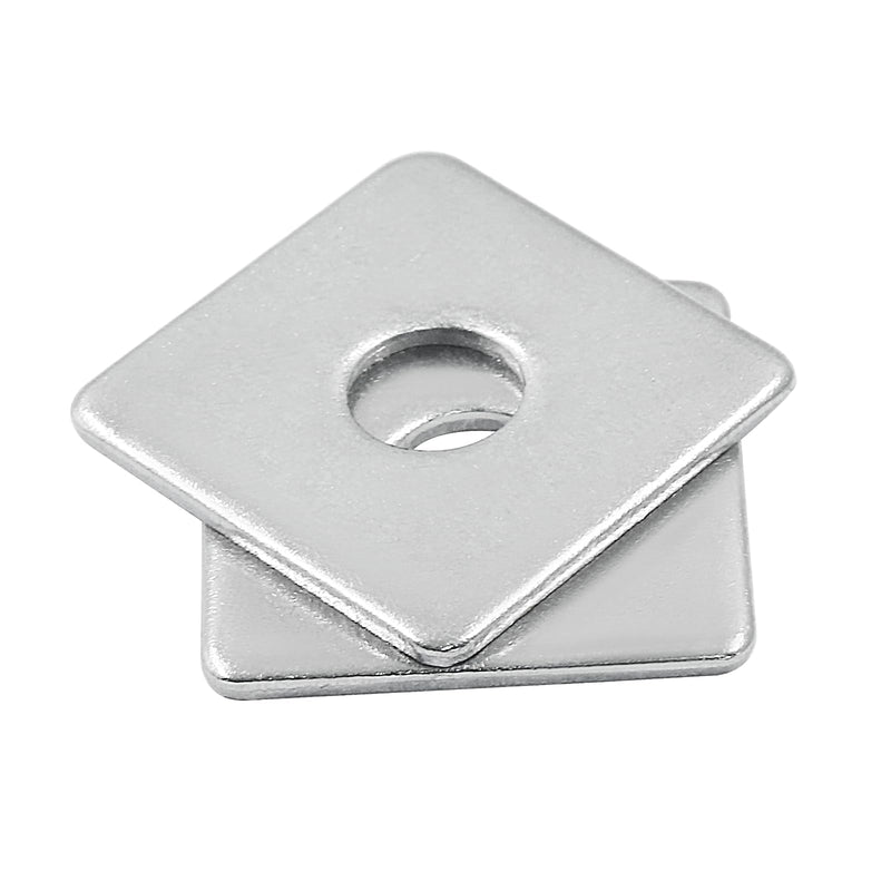 10pcs M6 Square Bearing Plate Washer, 304 Stainless Steel Flat Pad Spacer Gasket Hardware Fastener, Heavy Duty Square Washers Plate, 0.26"(ID) x0.79"x0.79"x0.06" M6-0.26"(ID)x0.79"x0.79"x0.06"