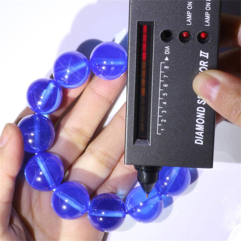 Lab Created Synthetic Corundum Round Ball Beads 33#Blue Stone Synthetic Star Sapphire Gem Passed Diamond Test Pen (8mm) 8mm