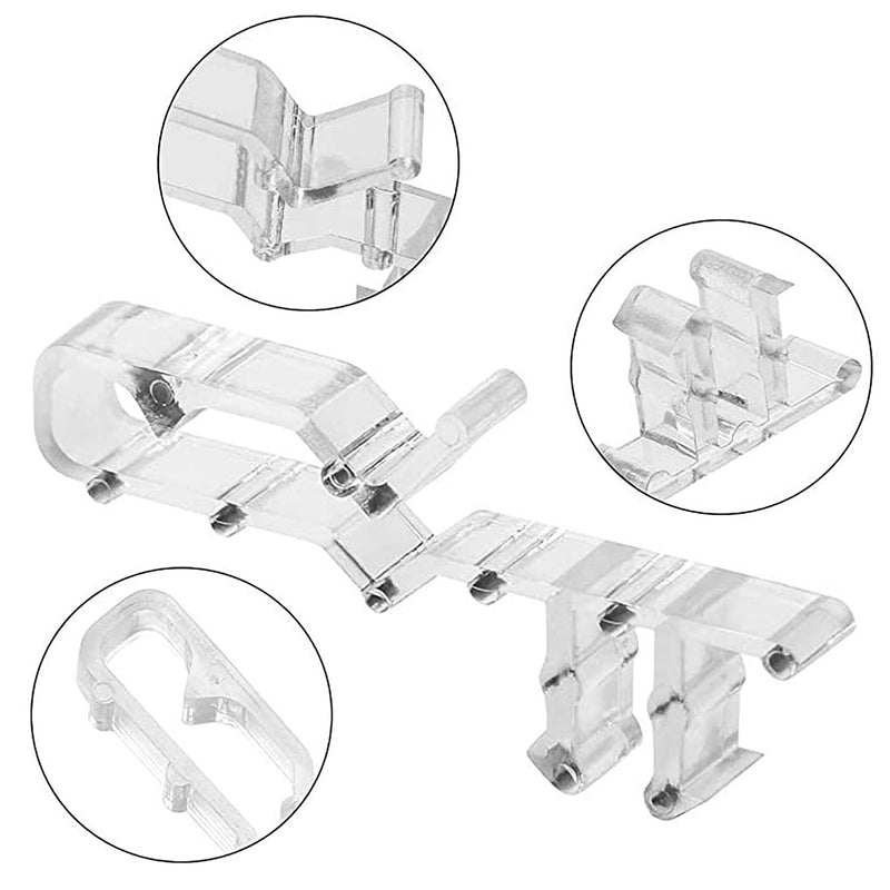 12pcs 2-1/8 inch Valance Clips for Blinds, Hidden Channel Valance Clips, Clear Plastic Valance Clips for The Valance with a Groove in The Back, Blind Cover Clips