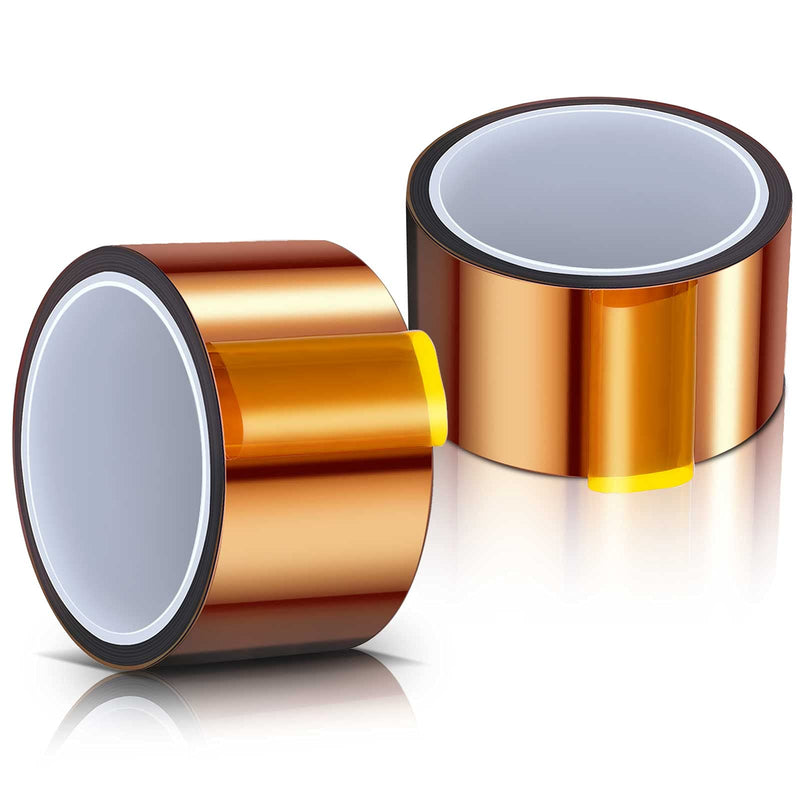 Outus 2 Rolls Heat Tapes High Temperature Tape Sublimation Tape Heat Transfer Tape Heat Resistant Tape Polyimide Tape for Electronics 3D Printers DIY Crafts (Dark Brown,50 mm Wide) 50 mm Wide Dark Brown - NewNest Australia