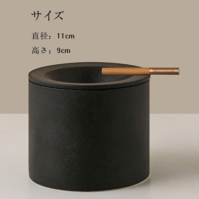 Ashtray with Lid, Large Capacity, Stylish Ceramic Ashtray with Lid (Circle) (Green) - NewNest Australia