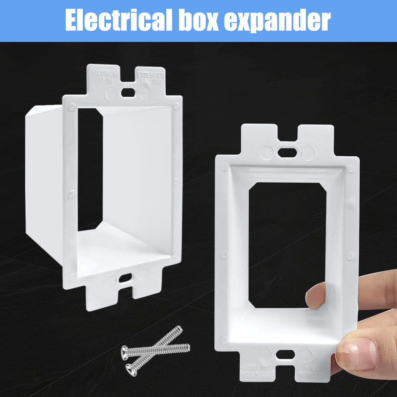 10PCS BE1-2 Electrical Outlet Box Extenders with 20PCS Screws, (1-Gang)Electrical Power Outlet Box Extender，Single Gang Box Extender Electric Box Extender 1 Gang Power Switch Receptacles Accessories