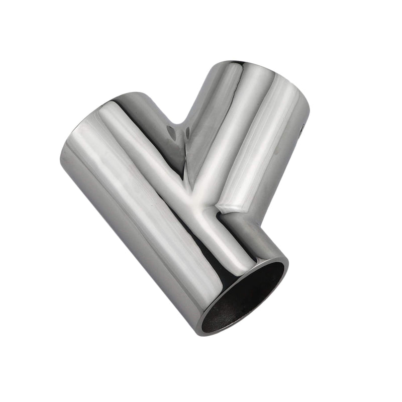 316 Stainless Steel Polished Marine Grade Handrail Fitting 60° Deck Hand Tee for 1-1/4 inch Tube/Pipe of Boat Marine Solid（1PC）