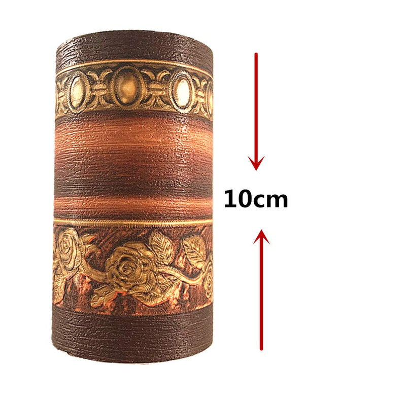 3D Wood Grain Self Adhesive Peel and Stick Waterproof Wall Border Easy to Apply Home Decor Bathroom Kitchen 4 Inch by 16.5 Feet (Dark Brown) Dark Brown