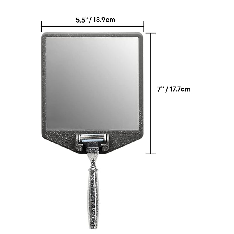 TOOLETRIES The Joseph Shower Mirror for Shaving - Silicone Razor Holder for Shower, Stlyish Bathroom Shower Accessory - Features Silicone-Grip, Removable & Reusable - Charcoal