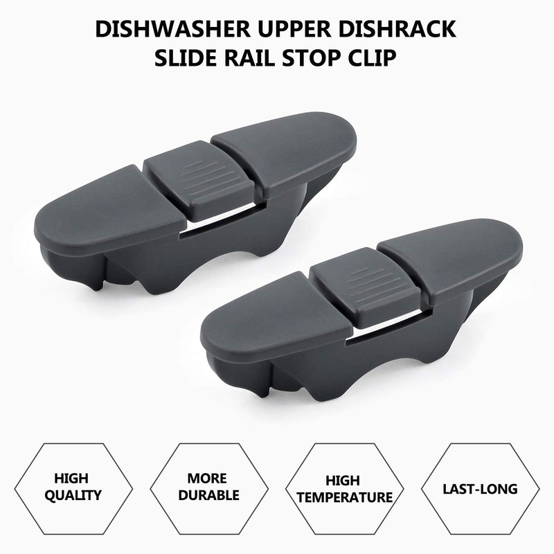 W10508950 Dishwasher Upper Dishrack Slide Rail Stop Clip By Cenipar Replacement for Whirl-pool Ken-more Dishwasher Replaces W10508950 8562015 PS11755805 WPW10508950VP 2684662(2 Packs)