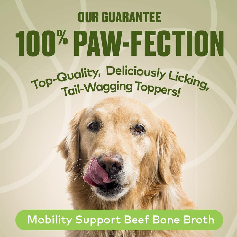 Mobility Support Beef Bone Broth for Dogs | Hip & Joint Support for Dogs | Glucosamine & Amino Acid Boosted | Human Grade Ingredients | Just add Water | Made in USA, 16 oz Beef Mobility Support 16 Fl Oz - PawsPlanet Australia