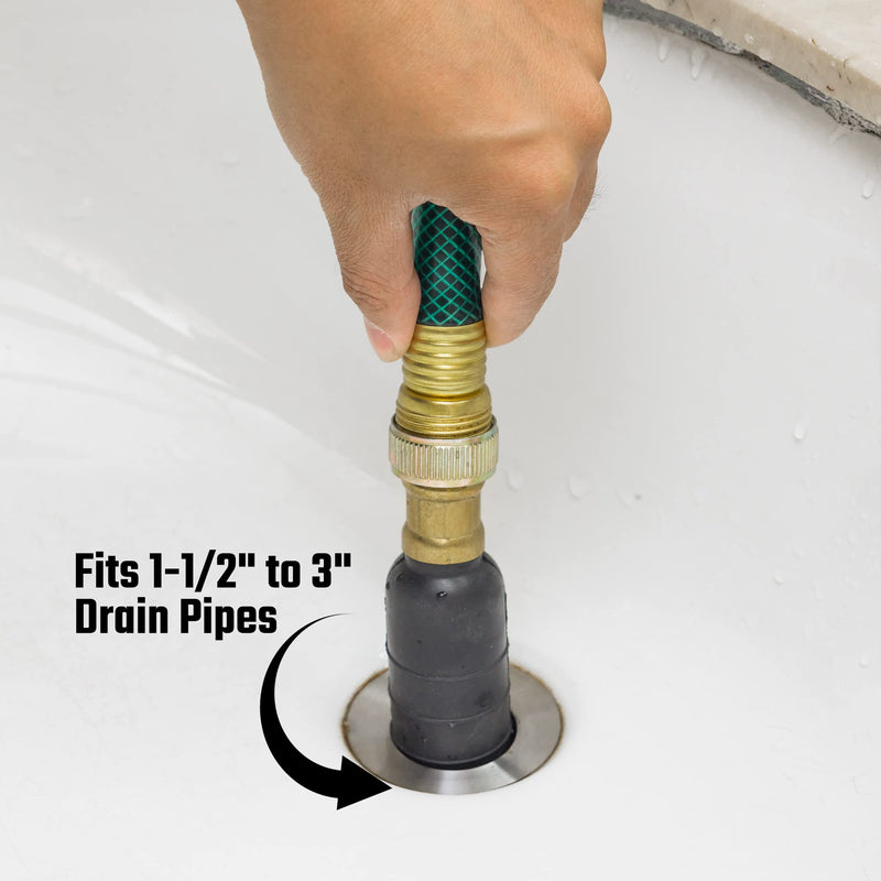 DURATECH Drain Bladder, Medium Drain Cleaning Bladder, Fits 1-1/2" to 3" Drain Pipes, Unclogs Stubborn Blockages in Kitchen Sinks, bathtubs, Showers, and Main drains