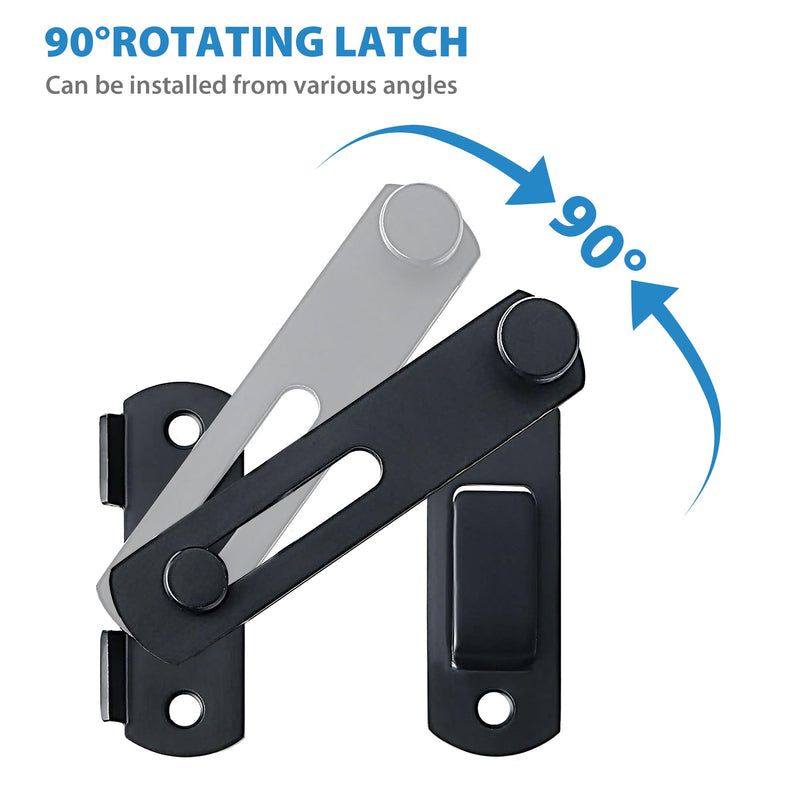 Alise Flip Latch Gate Latches Safety Door Lock for Barn Wood Fence Sliding French Doors,Heavy Duty SUS304 Stainless Steel Gate Hardware,Matte Black MS9500-B 4 Inch Matte Black